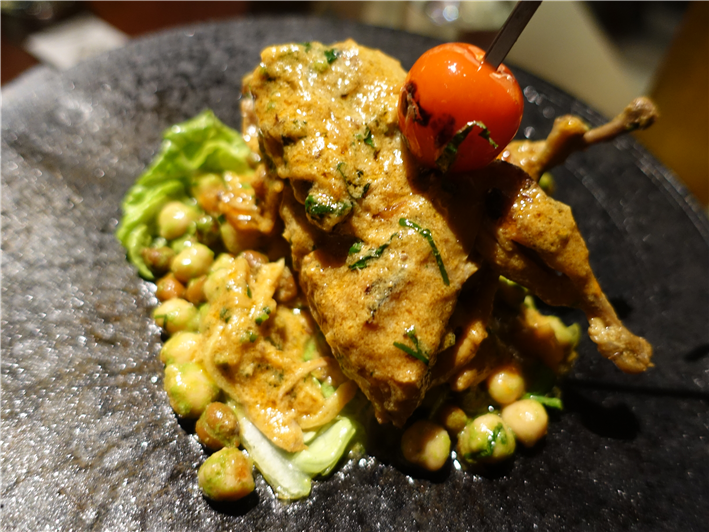 quail with chickpeas